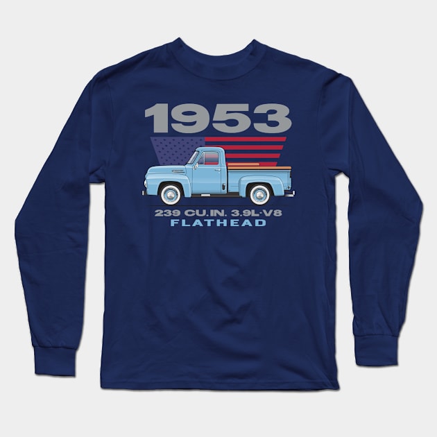 Glacier Blue V8 Long Sleeve T-Shirt by JRCustoms44